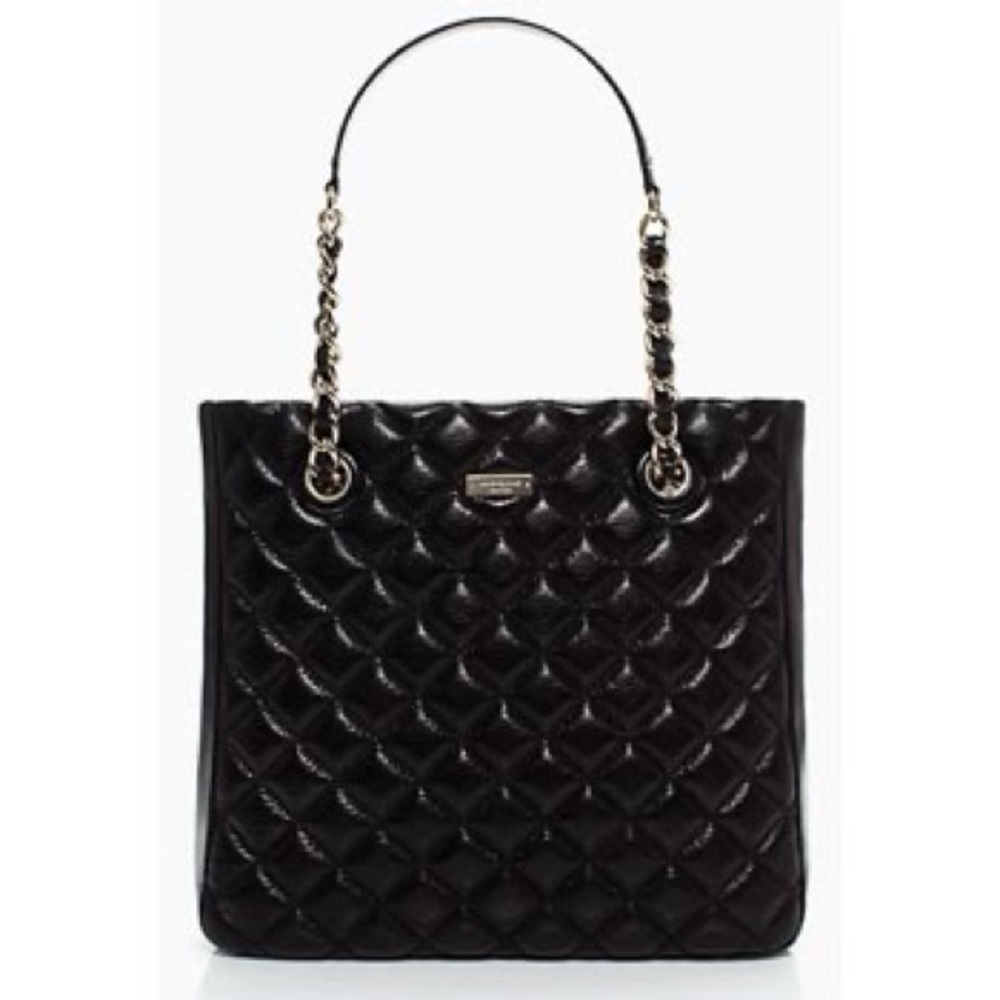 Kate Spade Gold Coast Sierra Black - Leather Quilted Puff Tote Bag